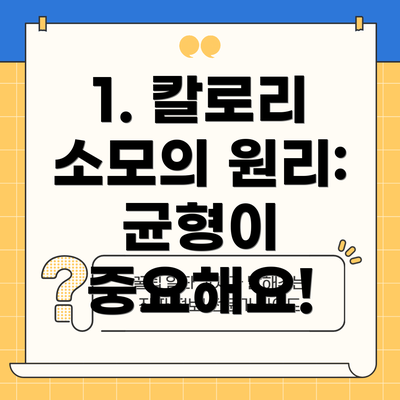 1. 칼로리 소모의 원리: 균형이 중요해요!