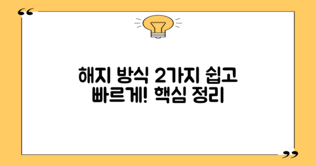 2가지 해지 방식