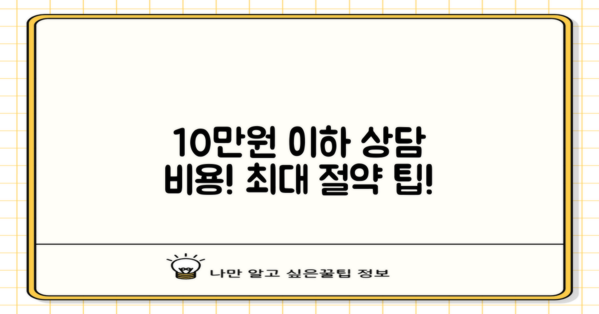 10만원 이하 상담 비용 정보