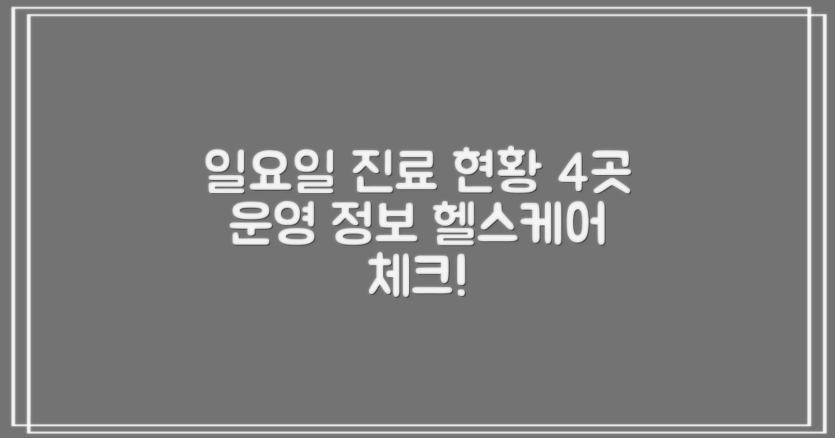 4곳 일요일 진료 운영 현황