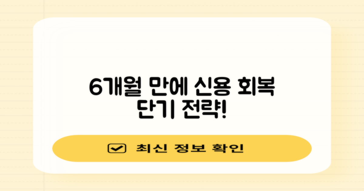 6개월 내 신용 회복 전략