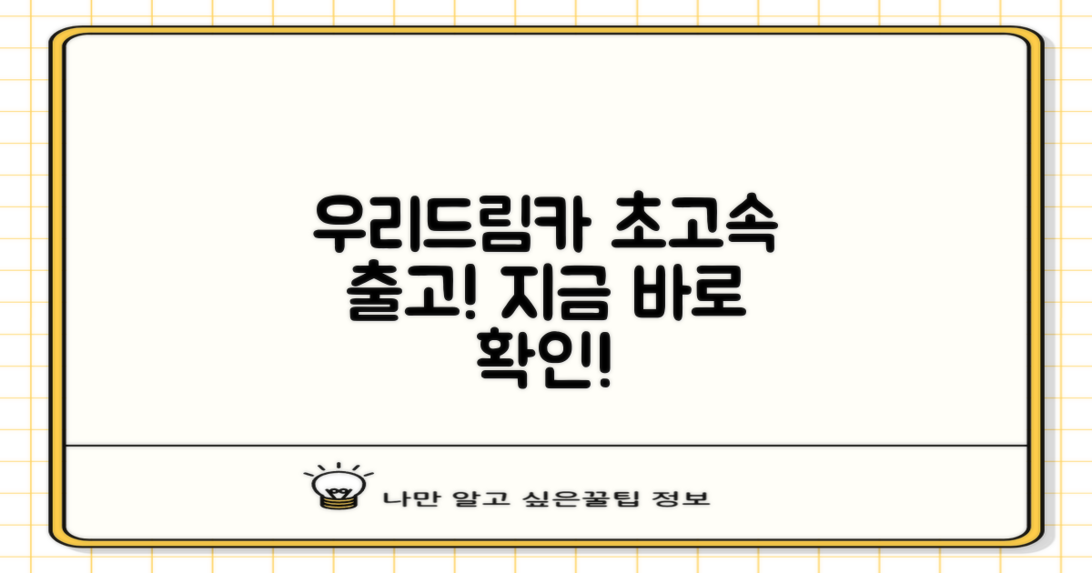 우리드림카, 빠르게 받으세요.